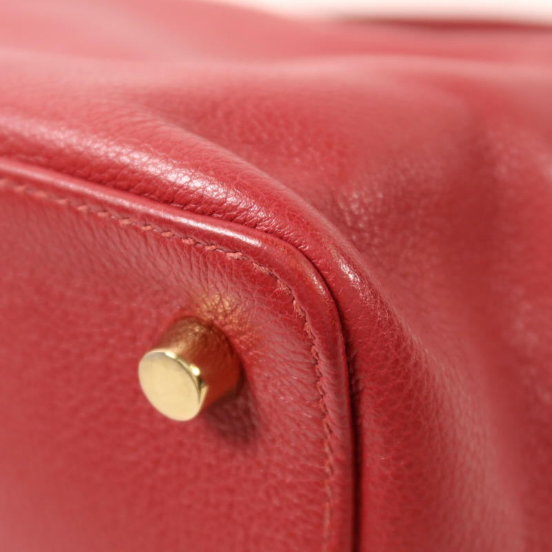 HERMES Evercolor皮革Tool Box 20金扣手挽肩背兩用袋Rouge Grenade-11