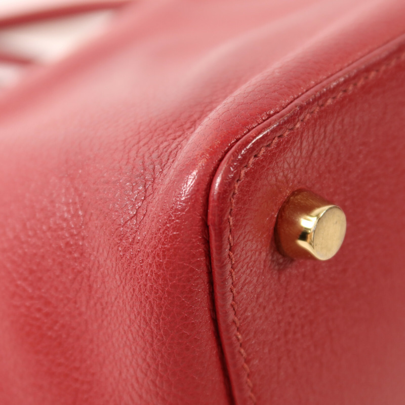 HERMES Evercolor皮革Tool Box 20金扣手挽肩背兩用袋Rouge Grenade-12