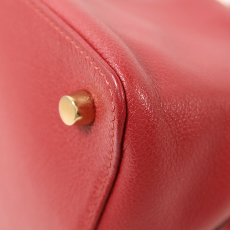 HERMES Evercolor皮革Tool Box 20金扣手挽肩背兩用袋Rouge Grenade-13