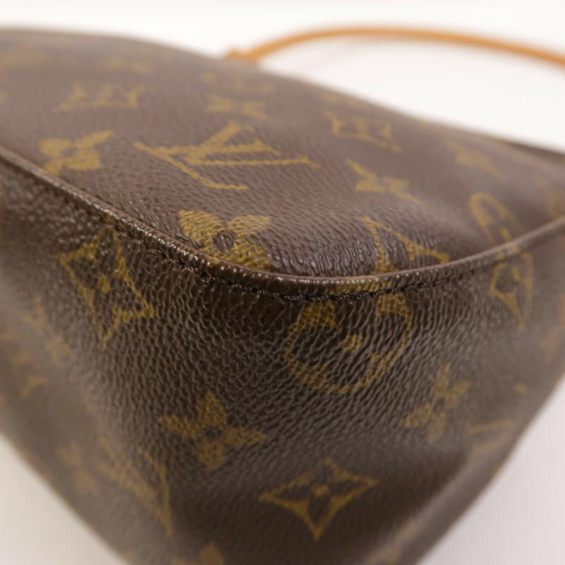 LOUIS VUITTON Monogram Looping MM金扣肩背袋棕色-9