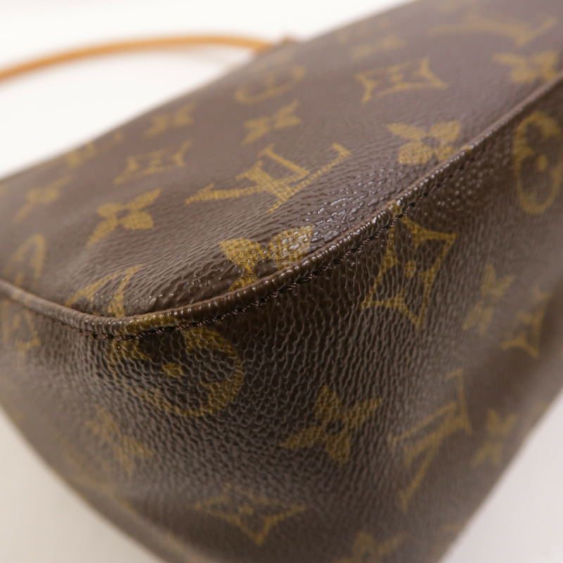 LOUIS VUITTON Monogram Looping MM金扣肩背袋棕色-10