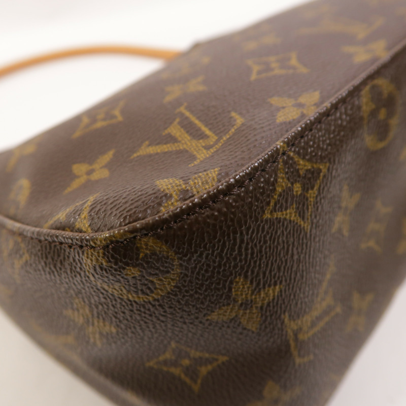 LOUIS VUITTON Monogram Looping MM金扣肩背袋棕色-12