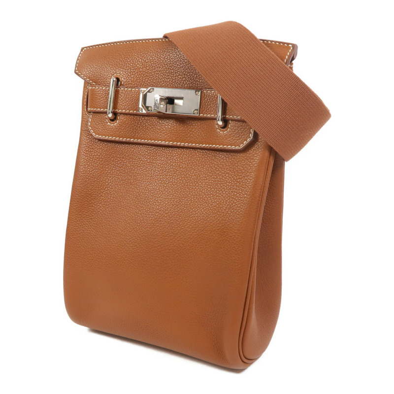 HERMES Barenia皮革Hac A Dos PM銀扣背包Fauve-2