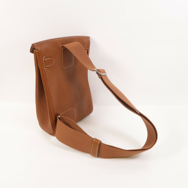 HERMES Barenia皮革Hac A Dos PM銀扣背包Fauve-7