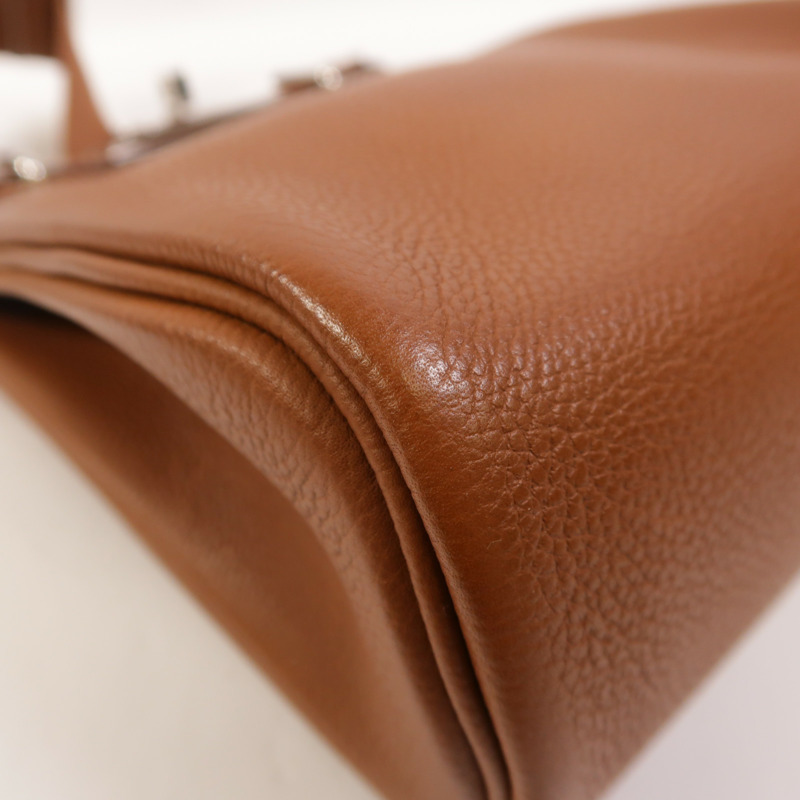 HERMES Barenia皮革Hac A Dos PM銀扣背包Fauve-10