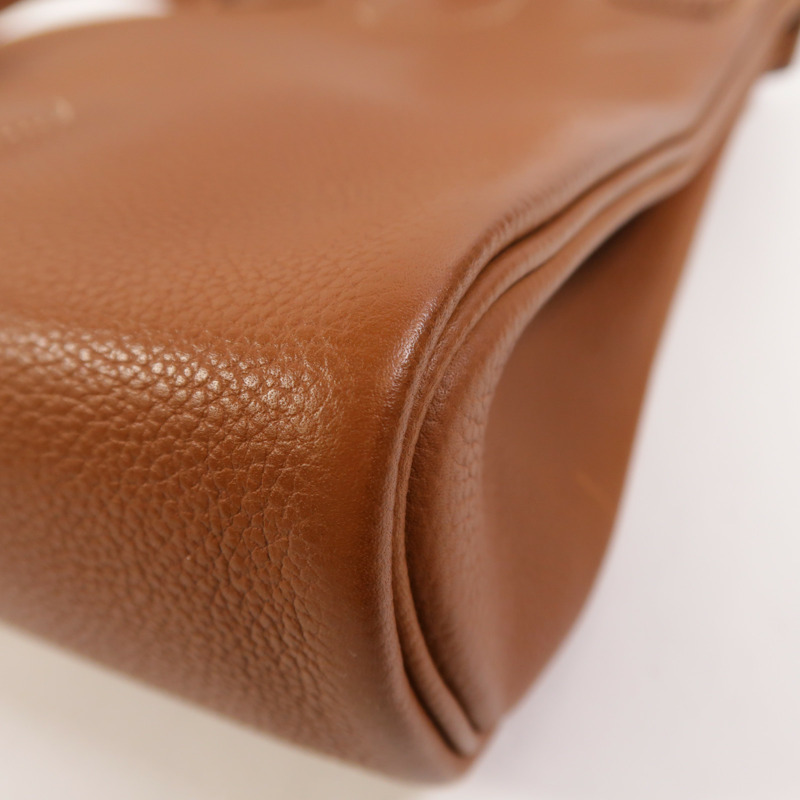 HERMES Barenia皮革Hac A Dos PM銀扣背包Fauve-11