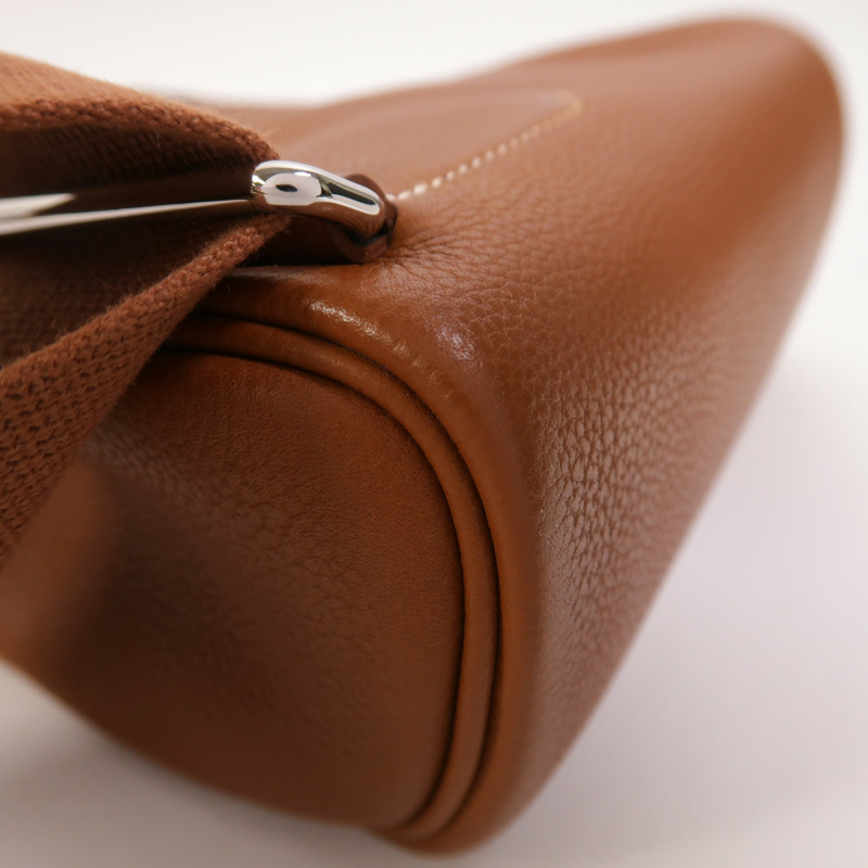 HERMES Barenia皮革Hac A Dos PM銀扣背包Fauve-12