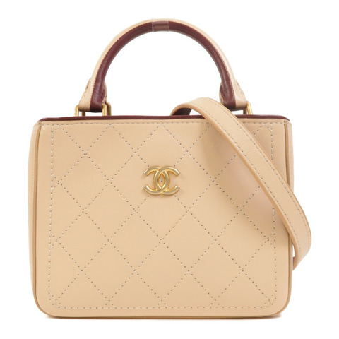 CHANEL 牛皮皮革Shopping Tote金扣手挽肩背兩用袋