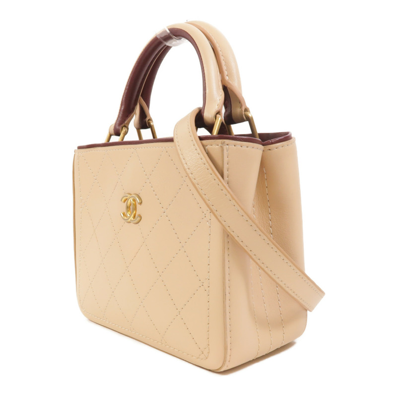 CHANEL 牛皮皮革Shopping Tote金扣手挽肩背兩用袋-2