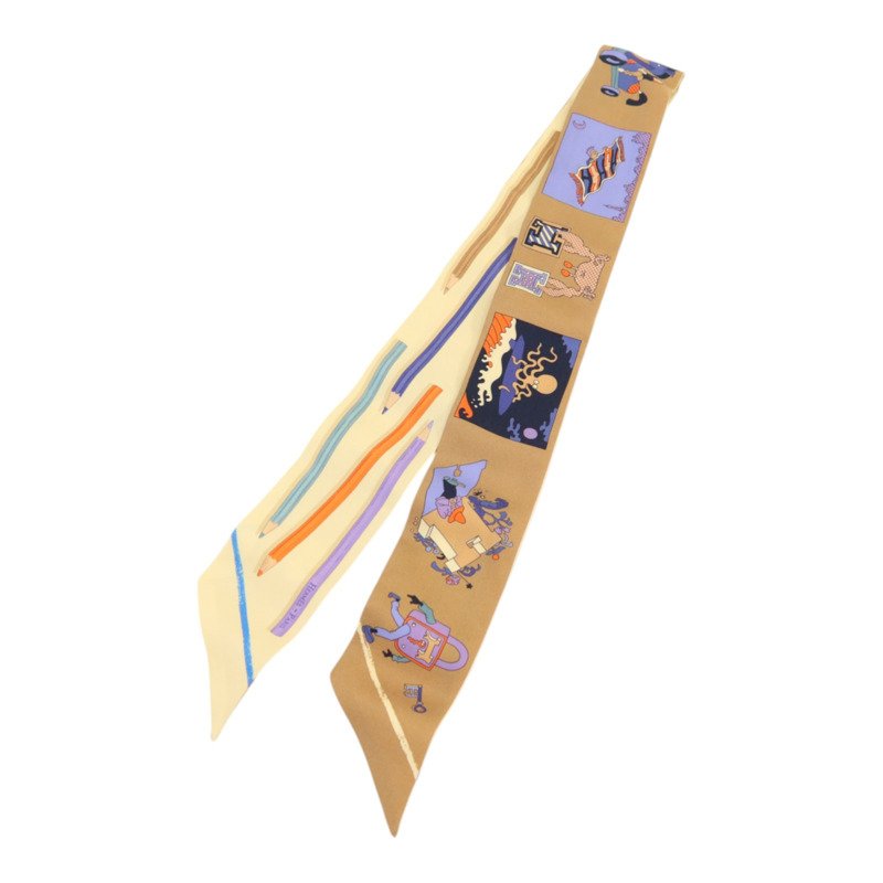 HERMES 絲質Twilly絲巾-1