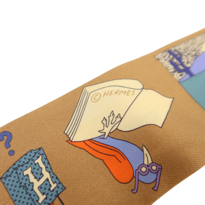 HERMES 絲質Twilly絲巾-5