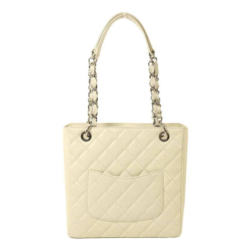 CHANEL 牛皮皮革PST Petite Shopping Tote Bag銀扣鏈帶手挽袋-1
