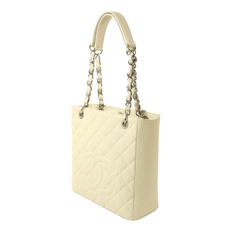 CHANEL 牛皮皮革PST Petite Shopping Tote Bag銀扣鏈帶手挽袋-2