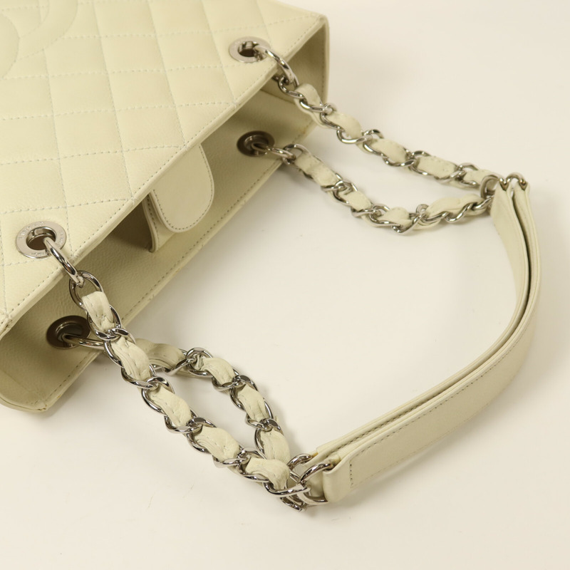 CHANEL 牛皮皮革PST Petite Shopping Tote Bag銀扣鏈帶手挽袋-7
