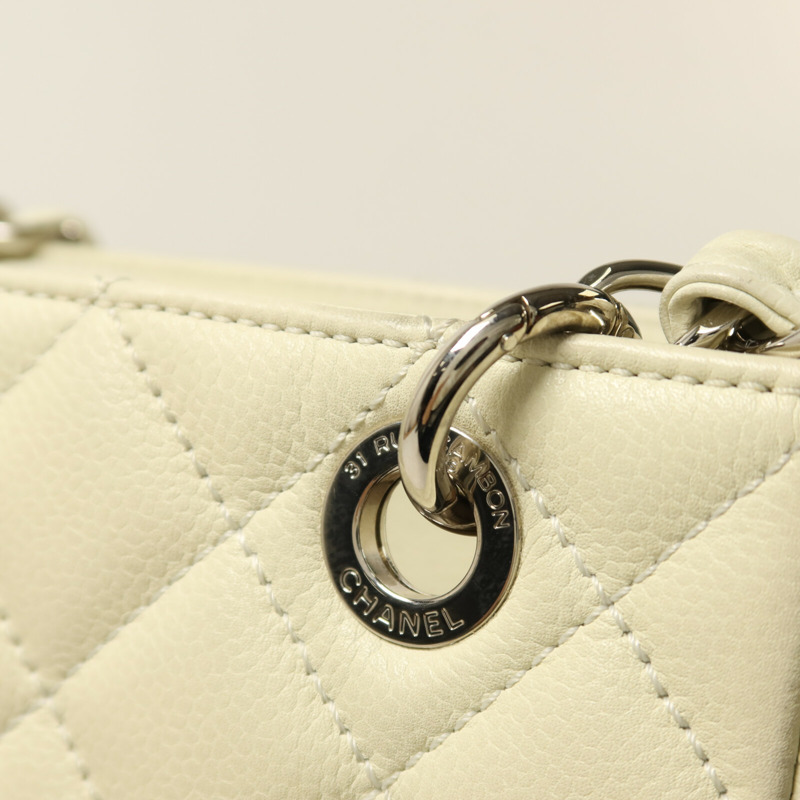CHANEL 牛皮皮革PST Petite Shopping Tote Bag銀扣鏈帶手挽袋-10