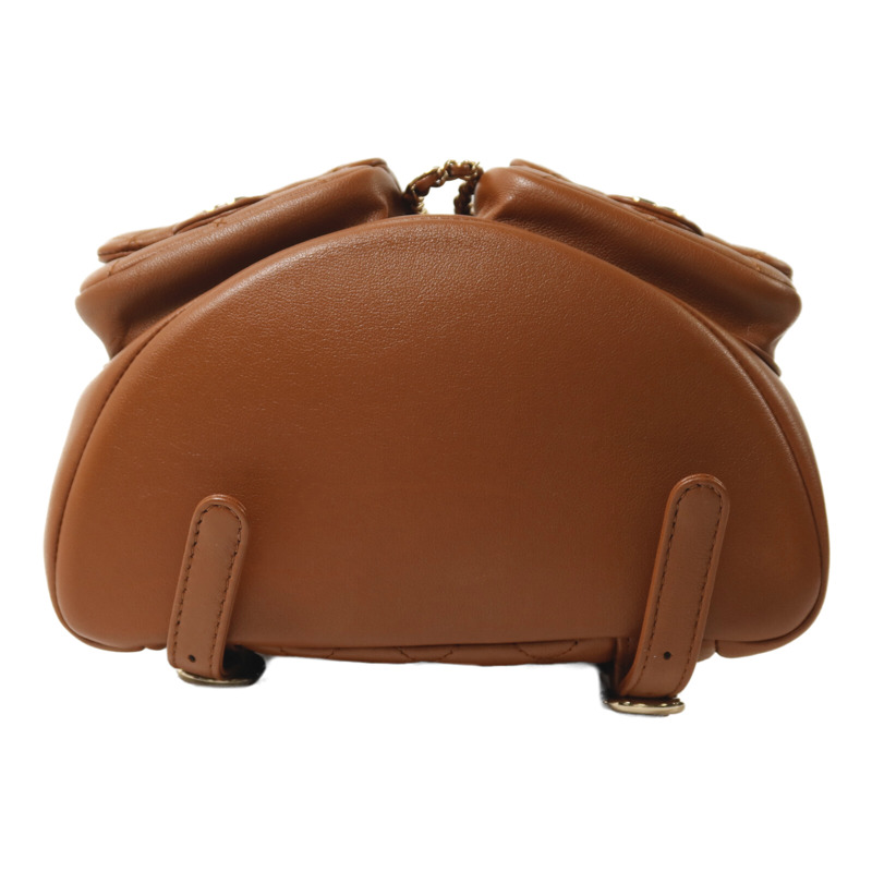 CHANEL 牛皮皮革Backpack金扣鏈帶背包-3