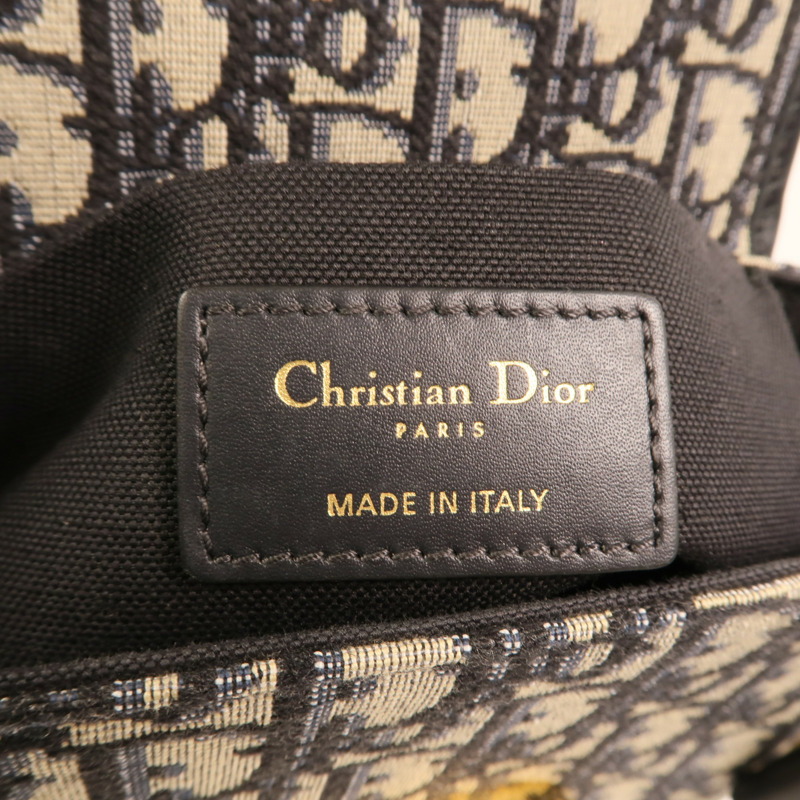 Dior 帆布/牛皮皮革Oblique Montaigne 30金扣肩背袋-5