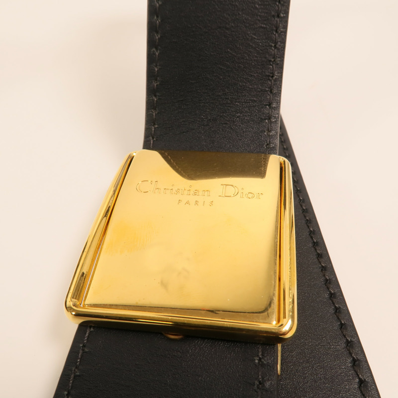 Dior 帆布/牛皮皮革Oblique Montaigne 30金扣肩背袋-9