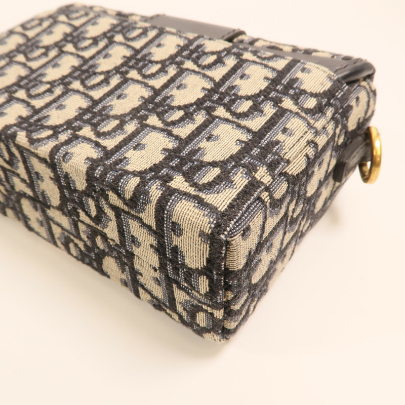 Dior 帆布/牛皮皮革Oblique Montaigne 30金扣肩背袋-14