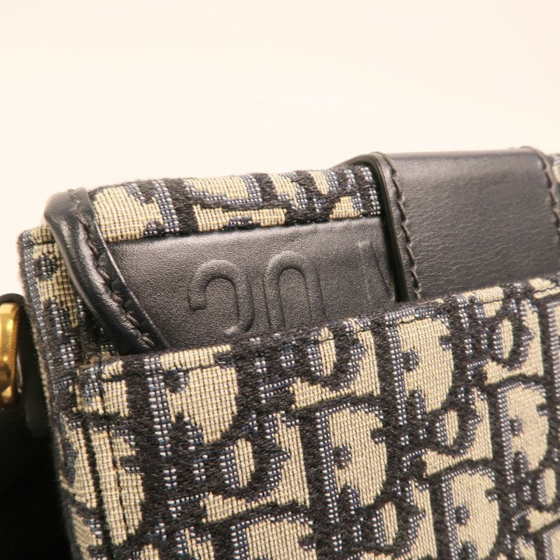 Dior 帆布/牛皮皮革Oblique Montaigne 30金扣肩背袋-16