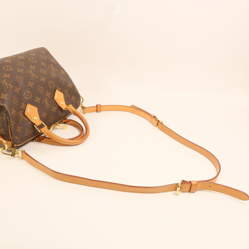 LOUIS VUITTON Monogram Speedy Bandouliere 25金扣手挽肩背兩用袋-6