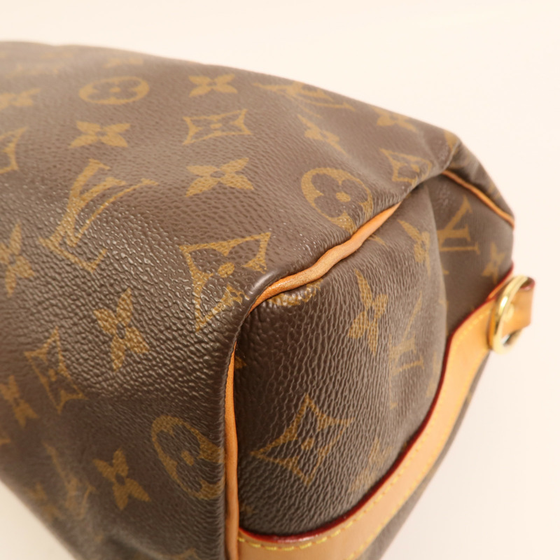 LOUIS VUITTON Monogram Speedy Bandouliere 25金扣手挽肩背兩用袋-10