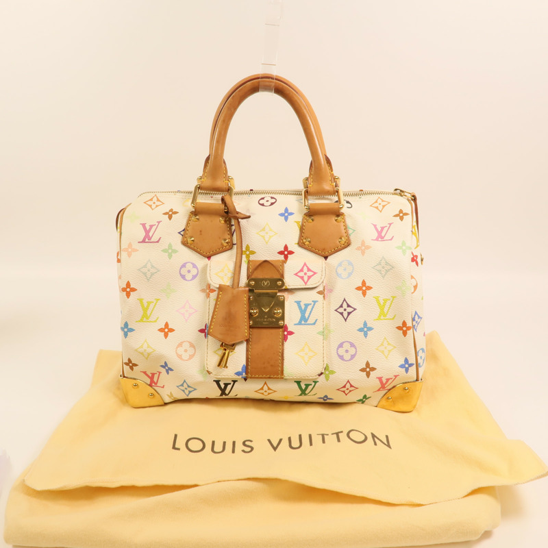 LOUIS VUITTON Monogram Multicolore Speedy 30金扣手挽袋-11