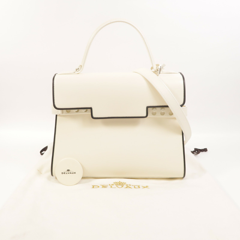 Delvaux 牛皮皮革Tempete MM手挽肩背兩用袋-7