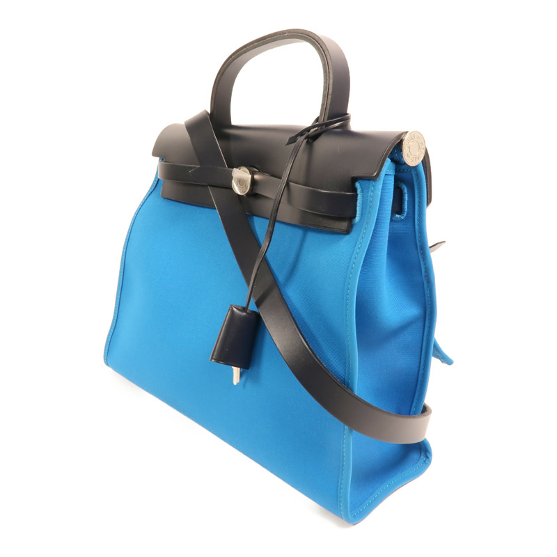 HERMES 帆布Herbag PM銀扣手挽肩背兩用袋-2