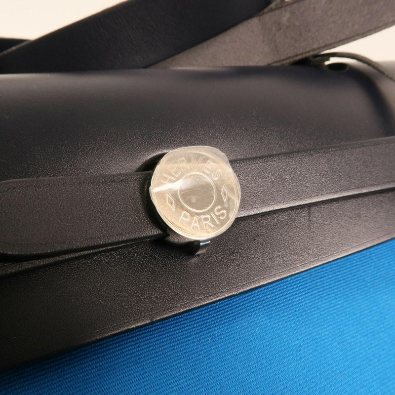 HERMES 帆布Herbag PM銀扣手挽肩背兩用袋-7