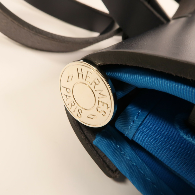 HERMES 帆布Herbag PM銀扣手挽肩背兩用袋-8