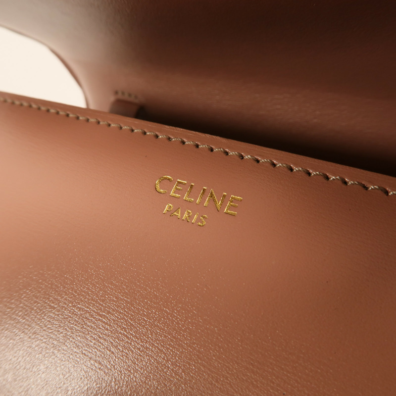 CELINE 牛皮皮革Mini Classic Box金扣肩背袋-5
