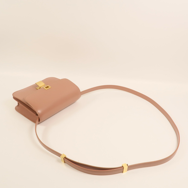 CELINE 牛皮皮革Mini Classic Box金扣肩背袋-8