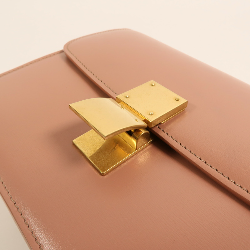 CELINE 牛皮皮革Mini Classic Box金扣肩背袋-9