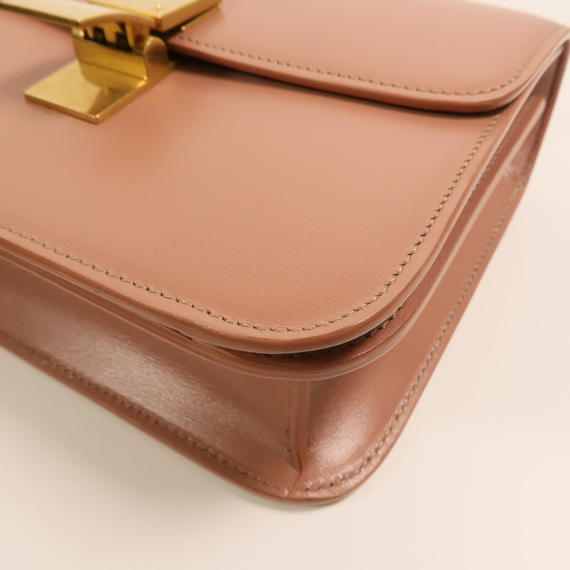 CELINE 牛皮皮革Mini Classic Box金扣肩背袋-12