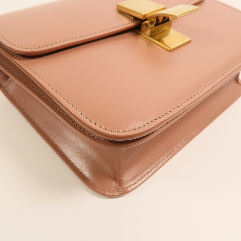 CELINE 牛皮皮革Mini Classic Box金扣肩背袋-13