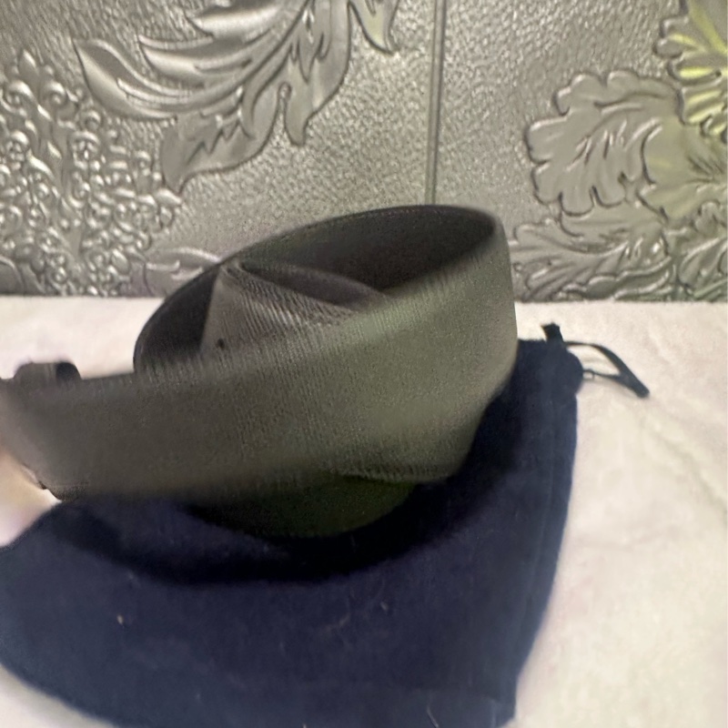 普拉達 Prada 經典的 Saffiano 荔枝紋(十字紋)皮革 灰色 男裝皮帶-6