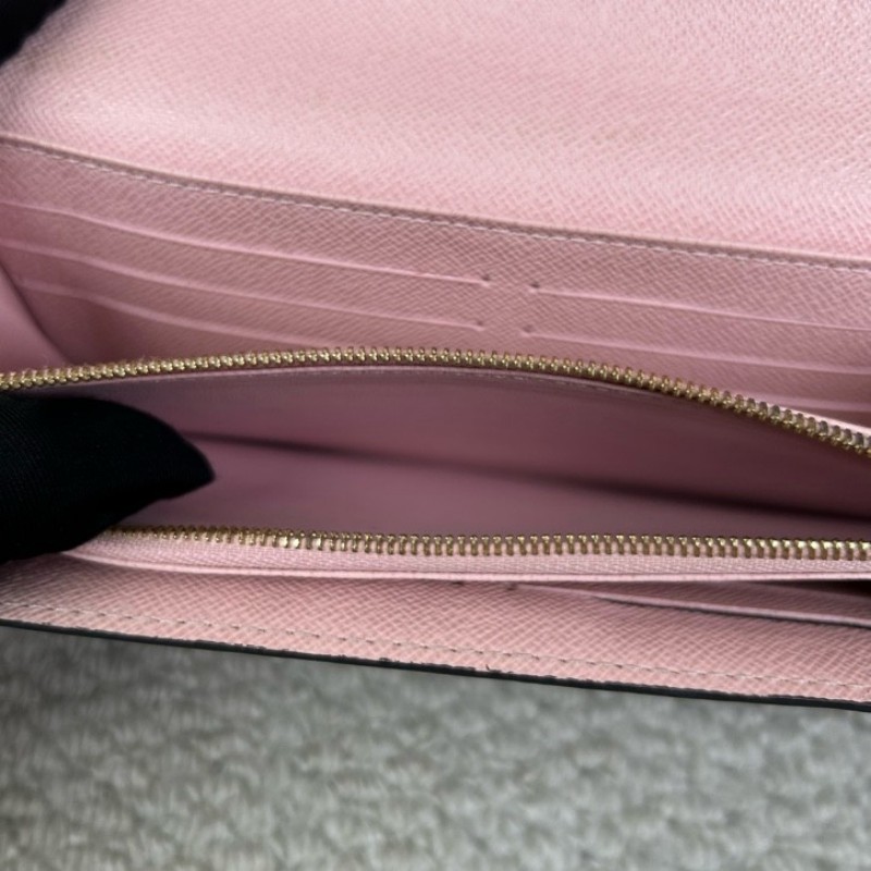 LV路易威登棋盤格長款錢包 棕色棋盤格 粉色內裡 金色五金 卡位多 容量實用 日常使用很方便-11