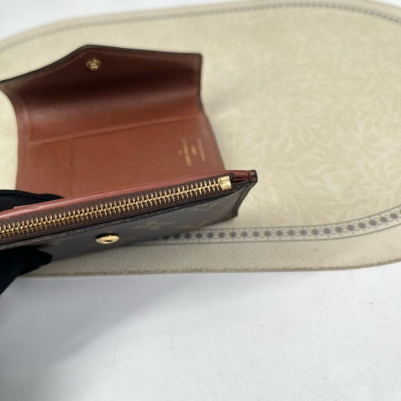 LV路易威登 老花短款三折疊豆豆錢包 經典老花配棕色內裡 內裡有隔層 可放現金-18