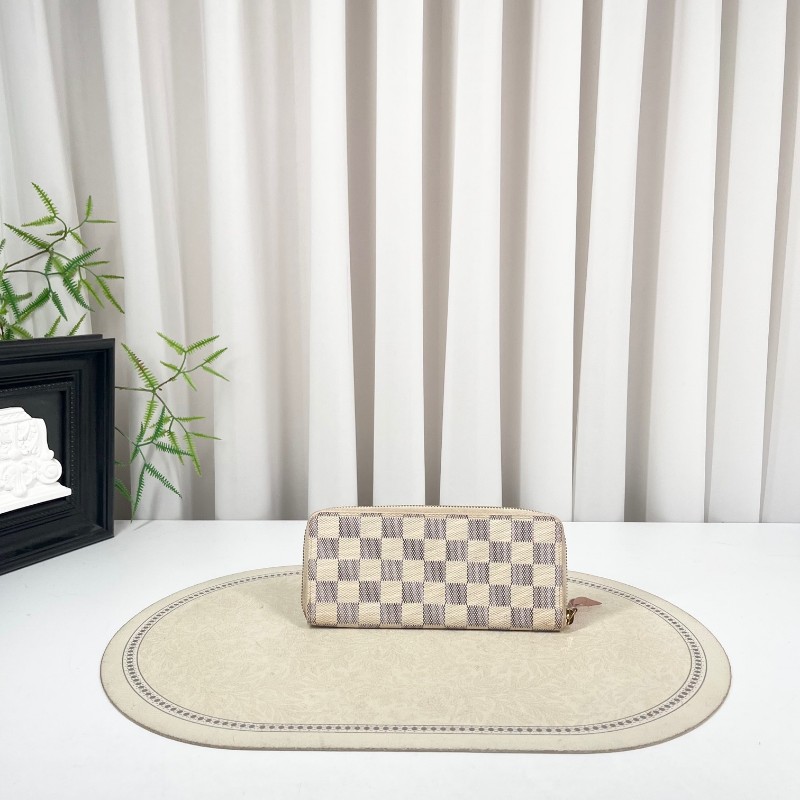 LV路易威登 白棋盤格拉鏈長款錢包 手拿包 經典款式 實用耐造-1