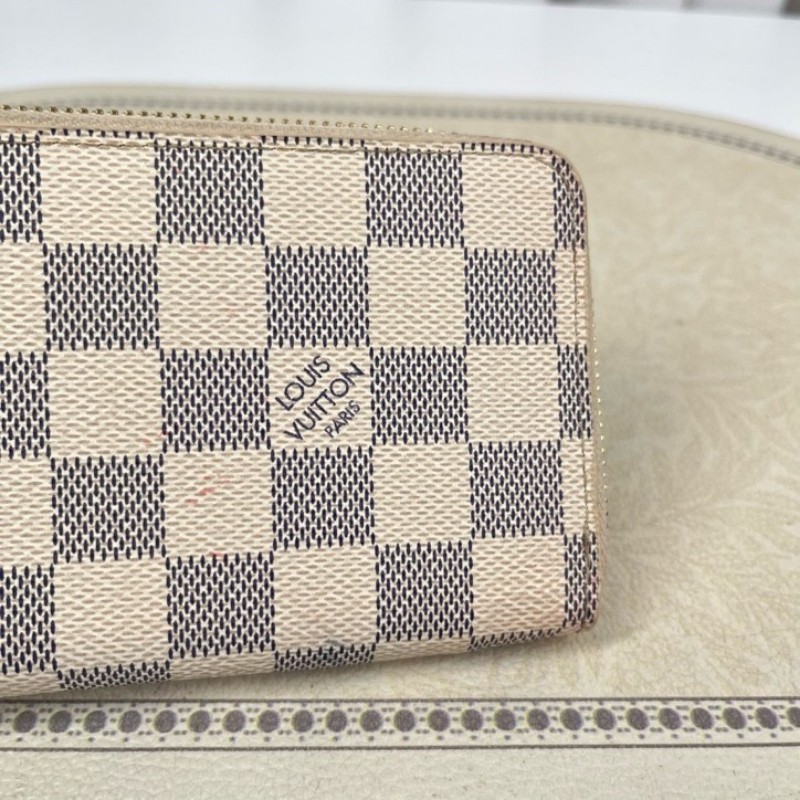 LV路易威登 白棋盤格拉鏈長款錢包 手拿包 經典款式 實用耐造-2