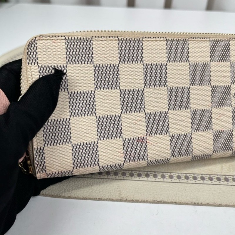 LV路易威登 白棋盤格拉鏈長款錢包 手拿包 經典款式 實用耐造-3