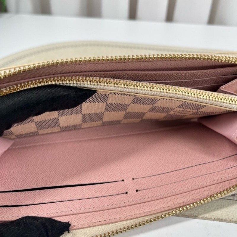 LV路易威登 白棋盤格拉鏈長款錢包 手拿包 經典款式 實用耐造-14