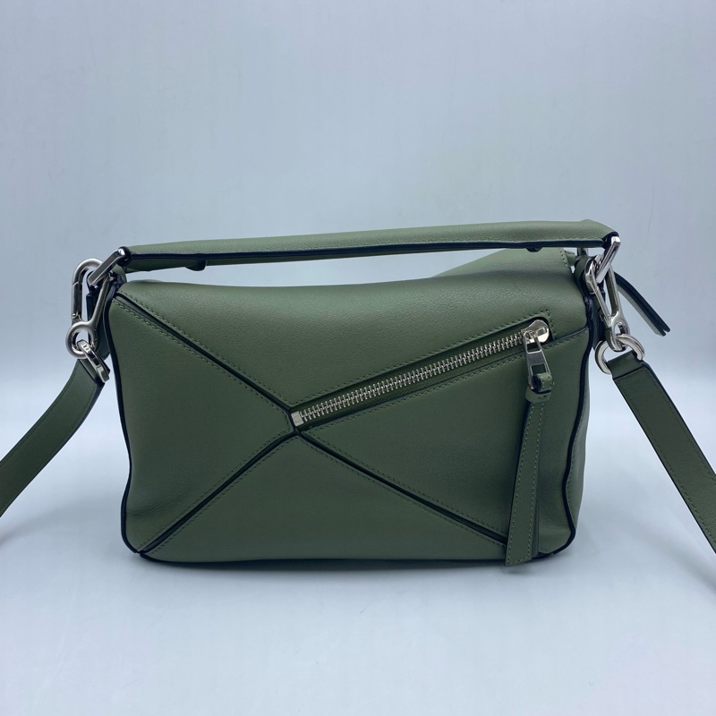 98新 羅意威/Loewe Puzzle 墨綠色小號 附件:塵袋-1