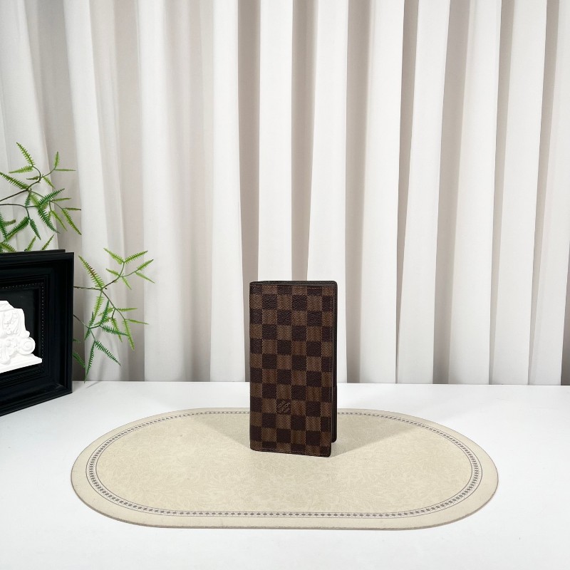 LV路易威登 棕色棋盤格對折長款錢包 棕色內裡 內裡卡位多 容量大-0