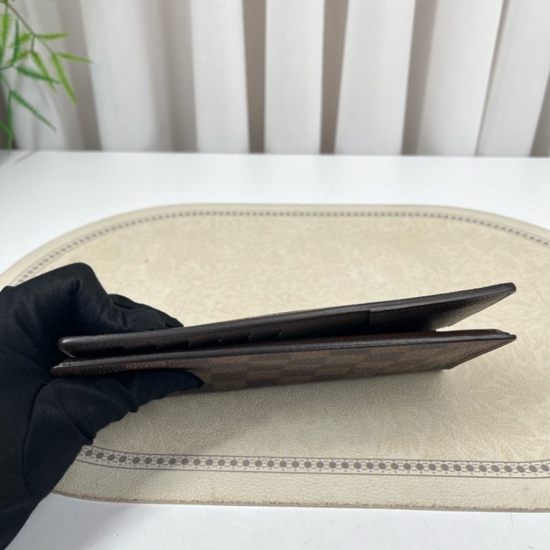 LV路易威登 棕色棋盤格對折長款錢包 棕色內裡 內裡卡位多 容量大-7