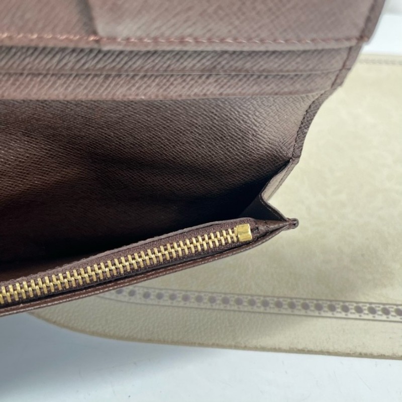 LV路易威登 棕色棋盤格對折長款錢包 棕色內裡 內裡卡位多 容量大-15