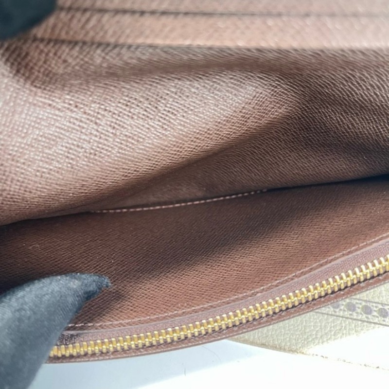 LV路易威登 棕色棋盤格對折長款錢包 棕色內裡 內裡卡位多 容量大-16