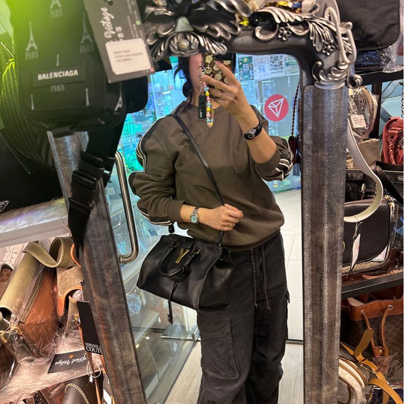 YSL 聖羅蘭 黑色皮革 醫生包 Y字包 cabas chyc 斜挎包單肩包 手提包 aaint laurent-1