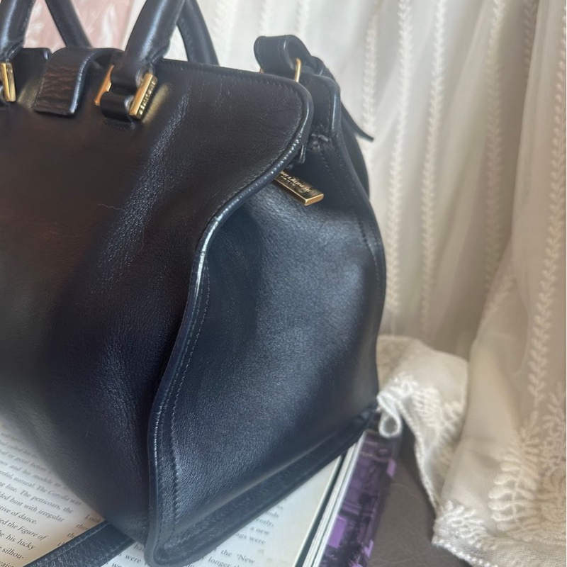 YSL 聖羅蘭 黑色皮革 醫生包 Y字包 cabas chyc 斜挎包單肩包 手提包 aaint laurent-8